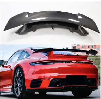 SD Real Carbon Fiber/FRP Заднее крыло автомобиля, Спойлер багажника для Porsche Carrera 911 992 2020 2021 2022 2023 19