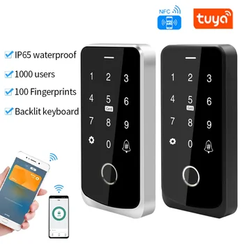 Smart TuYa APP Система контроля доступа к мобильному телефону Дистанционная разблокировка NFC Пароль по отпечатку пальца RFID карта Контроллер дверного замка IP67 20