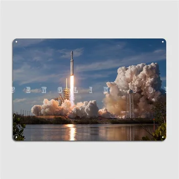 Spacex Falcon Heavy Liftoff Металлическая табличка с разрешением 8k, кинотеатр, гостиная, клуб, бар, Забавный настенный декор, жестяная вывеска, плакат 3