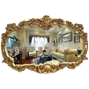 Sunchamo Резной двойной умывальник в европейском стиле, Зеркало для ванной комнаты, Горизонтальный Вход в гостиную, Столовая, Настенное украшение для дома 8