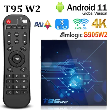 T95 W2 Smart TV Box Android11 Amlogic S905W2 2 ГБ 4 ГБ ОЗУ 16 ГБ 32 ГБ 64 ГБ ПЗУ BT4.0 2,4 G/5G Wifi HDR 4K Медиаплеер телеприставка 6