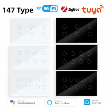 Tuya WIFI Zigbee Smart Switch 147 Тип 6/8/10 Gang Домашний Настенный Выключатель Панель Alexa Google Home Control Прерыватель Для Smart Life 4