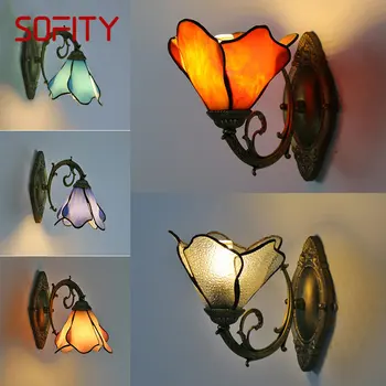 ULANI Tiffany Настенный Светильник LED Креативный Дизайн Стеклянное Бра Прикроватный Светильник для Дома Гостиная Спальня Декор Прохода 12