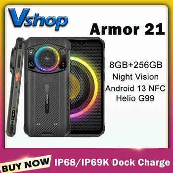 Ulefone Armor 21 Прочный телефон ночного видения 8 ГБ + 256 ГБ 6,58 дюймов Android 13 Helio G99 NFC мобильный телефон Google Play 4G 4