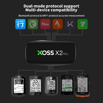 XOSS X2 Pro Нагрудный ремень Датчик сердечного ритма Монитор Bluetooth ANT Беспроводной Здоровье Фитнес Умный велосипед IPX7 Водонепроницаемый датчик 4