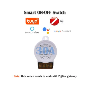 ZigBee Smart Switch Light Tuya / Приложение Smart Life Поддерживает Голосовое Управление Напряжением 30A Переменного тока 90-250 В, Белый 19