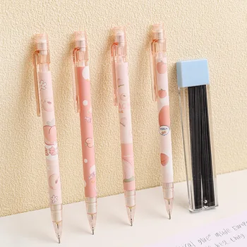 Автоматический механический карандаш для розового персика 0,5 мм для школьных канцелярских принадлежностей, милые Корейские канцелярские принадлежности для студентов, инструмент для рисования 13