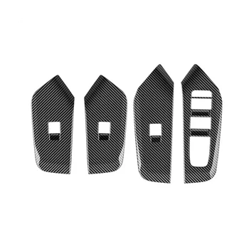 Автомобильное Углеродное Волокно Черное Оконное Стекло Кнопка Подъема Крышки Переключателя Отделка Дверного Подлокотника для Toyota Prius 60Series 2020-2023 4