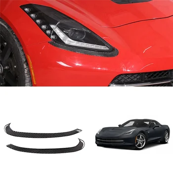 Автомобильные фары из углеродного волокна, брови, веки, накладные ресницы, наклейки на фары головного света для Chevrolet Corvette C7 2014-2019 18