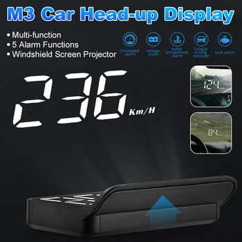 Автомобильный HUD M3 Головной Дисплей OBD2 Цифровой GPS Спидометр Автомобильные Часы Многофункциональный 5 Функций Сигнализации Автомобильные Гаджеты Автоаксессуары 3