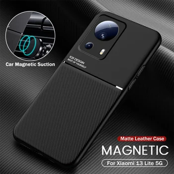 Автомобильный Магнитный Держатель Кожаный Чехол Для Xiaomi 13 Lite 5G Case Силиконовый Противоударный Чехол Xiomi Mi 13Lite Light 5G 2210129SG 6.55