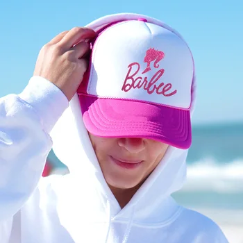 Бейсболка Barbie, Солнцезащитный крем, женские уличные летние шляпы, принадлежности для бассейна, пляжа, Регулируемая шляпа для девочек, украшение 14