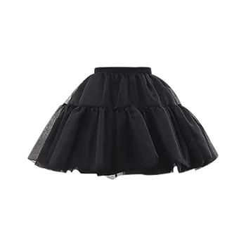 Белая Черная короткая женская винтажная нижняя юбка 50-х годов с поясом, кринолин, нижние юбки-пачки из органзы 10
