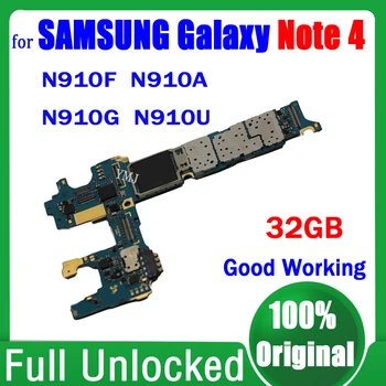 Бесплатная Доставка 32 ГБ Материнская Плата Для Samsung Galaxy Note 4 N910F N910A N910U N910G Материнская плата Оригинальная Разблокировка Логической платы 100% Тест 5