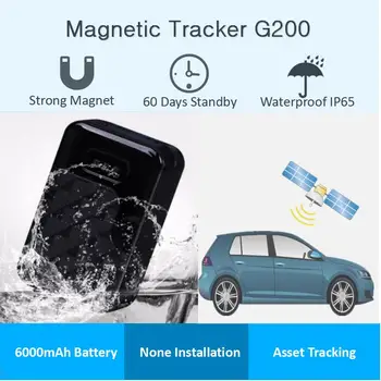 Беспроводной автомобильный GPS-трекер G200 с супермагнитным водонепроницаемым устройством GPRS-локатора для автомобиля, 60 дней в режиме ожидания, отслеживание онлайн-приложений в режиме реального времени.