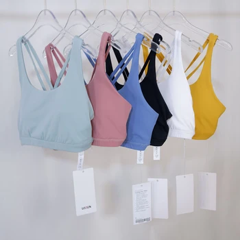 Бюстгальтер Align Energy с логотипом Женский спортивный бюстгальтер телесного цвета, укороченный топ для йоги, майка для фитнеса, женская одежда для спортзала, нижнее белье для тренировок, активная одежда 14