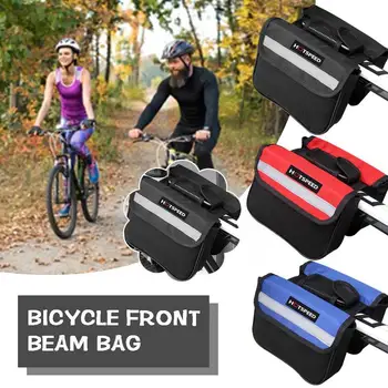 Велосипедная сумка для передней балки Велосипедная сумка для путешествий на велосипеде Телефон Кошелек для ключей для аксессуаров для горных велосипедов B6K2 16