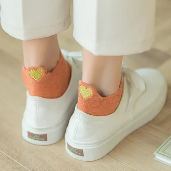 Весна / лето, новые японские носки с вышивкой на каблуке ярких цветов, женские хлопковые трендовые носки-лодочки, 1 пара 9