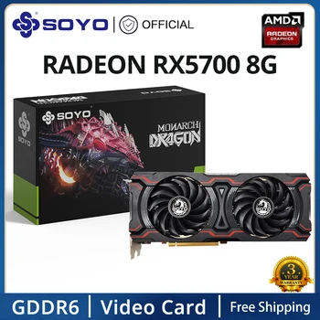 Видеокарта SOYO AMD Radeon RX5700 8G GDDR6 7nm Игровая Видеокарта PCIE4.0x16 256Bit DP для Настольных компьютеров placa de video 8