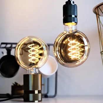Винтажная светодиодная лампа TIANFAN Edison специальной формы Спиральная светодиодная нить накаливания 4 Вт с регулируемой яркостью 110 В 220 В Декоративная лампочка 14