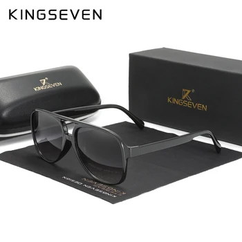 Винтажные солнцезащитные очки KINGSEVEN для женщин, мужчин, Ретро Pilot, тонированные линзы в большой оправе, очки с защитой от ультрафиолета. 15