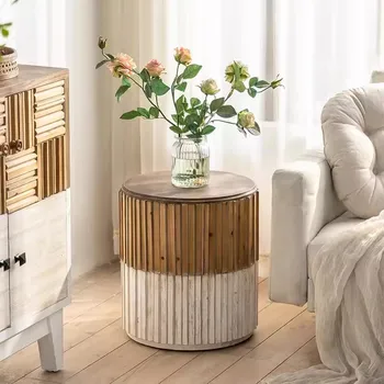 Винтажный Прикроватный столик из американского массива дерева, Креативные минималистичные промышленные Прикроватные столики, мебель для гостиниц Mesita De Noche 4