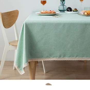 Водонепроницаемая и маслостойкая ткань для стола, не требующая стирки, легкая роскошная прямоугольная скатерть для чайного столика в скандинавском однотонном стиле 17