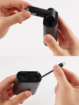 Выдвижной шнур автомобильного зарядного устройства 4 В 1, адаптер прикуривателя, кабель USB Type C для iPhone Huawei Samsung Fast 10