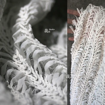 Вязание нитками Оригинальная 3D полая ткань с рельефной текстурой, сотканная тяжелой промышленностью, дизайнерская ткань для одежды для пэчворка 9