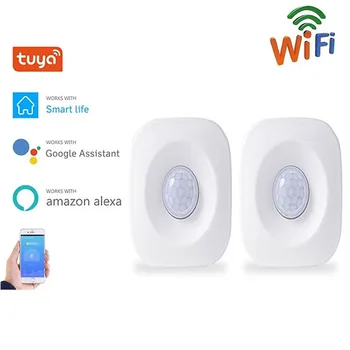 Датчик движения Tuya WiFi PIR Охранная сигнализация для умного дома приложения для умной жизни Беспроводной инфракрасный детектор обнаружения движения человека 11