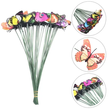 Декор Для вечеринки с бабочками 50ШТ 7 * 25 см, Замена профессионального аксессуара, универсальный полезный цветок для двора 12