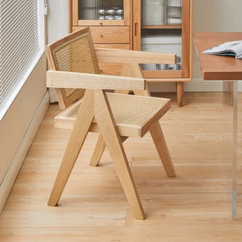 Деревянные стулья из ротанга для столовой и гостиной, маленькие для спальни, кресла для отдыха, акцент в комнате, стулья Sillas Для украшения гостиной