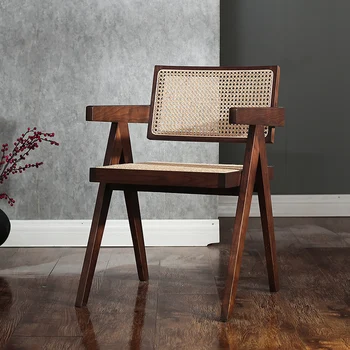 Деревянный шезлонг Для столовой Кухни Минималистичный дизайн, туалетный столик, Скандинавский балкон, стулья для столовой 8