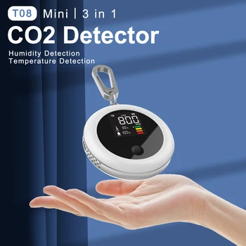Детектор Температуры воздуха и анализатор Перезаряжаемый 3-метровый монитор влажности В портативном мини-домашнем датчике 1 Качественный умный Co2 14