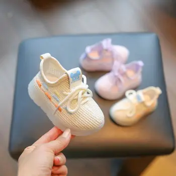 Детская обувь для ходьбы, весенне-летние кроссовки, обувь для девочек 1-3 лет, Детская обувь с дышащей сеткой, обувь из кокоса для мальчиков