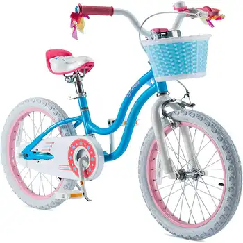 Детский велосипед Stargirl 18 дюймов, подставка для корзины, синий детский велосипед для велоспорта 16