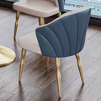 Дизайнерская металлическая подушка для обеденного стула Удобные скандинавские роскошные стулья Современная Бесплатная доставка Мебель Cadeiras De Jantar 14
