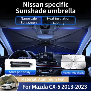 для Mazda CX-5 CX5 KE KF 2013 ~ 2023 Алюминиевая Фольга Автомобильный Солнцезащитный Козырек Защита От Зонта Лобовое Стекло Солнцезащитный Козырек Зонтик Летний Интерьер 19