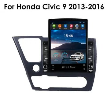 Для Tesla Style 2 Din Android12 Автомагнитола Для Honda Civic 9 2013-2016 Мультимедийный Видеоплеер GPS Стерео Carplay DSP RDS Камера 9