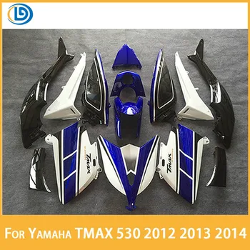 Для Yamaha TMAX 530 TMAX-530 TMAX530 2012 2013 2014 Литьевой кузов Новый ABS мотоциклетный обтекатель белого и синего цветов комплект 5