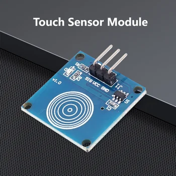 Емкостный модуль сенсорного датчика кнопки сенсорного переключателя, способный распознавать низкое энергопотребление постоянного тока 2-5,5 В, Настенные Настольные аксессуары 3