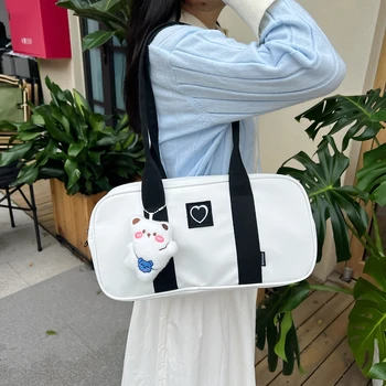 Женская повседневная сумка через плечо, водонепроницаемая универсальная сумка-ранец, большая вместимость, легкая модная повседневная сумка с подвеской 15