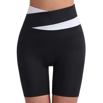 Женские брюки для фитнеса с высокой эластичностью, облегающие шорты для тренировок на открытом воздухе, спортивные капри для бега 18
