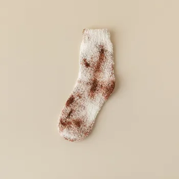 Женские зимние теплые утолщенные носки в пол средней длины, не выпадают волосы, носки для сна Для женщин, носки с маракуйей