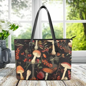 Женские ручные сумки; винтажные ночные грибы; Ботанический лес; дизайнерская пляжная сумка; Женская роскошная сумка для вечеринки; Подарок на день рождения 17