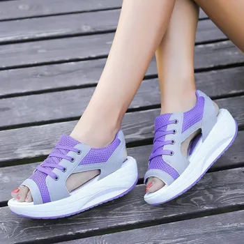 Женские сандалии 2023 Новые женские босоножки на платформе, удобная обувь, увеличивающая рост, уличные повседневные спортивные сандалии Zapatos Mujer 1