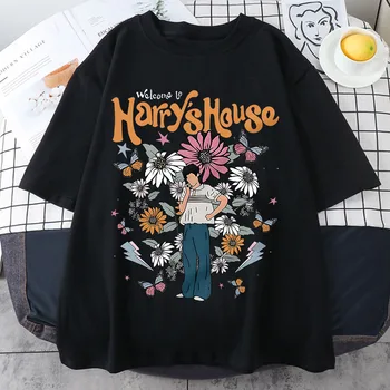 Женские футболки Harrys House из 100% хлопка, летняя футболка с изображением манги с коротким рукавом, мягкая оригинальность, кусочек жизни, индивидуализация 13