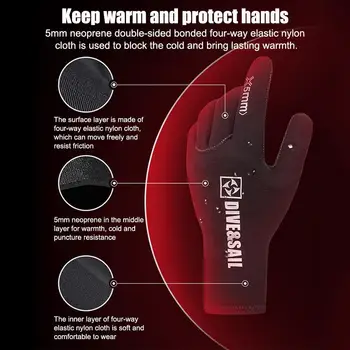 Зимние перчатки для дайвинга из неопрена DIVE & SAIL 5 мм для мужчин и женщин, гидрокостюм для подводного плавания