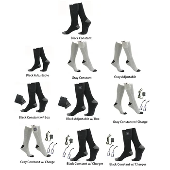 Зимние эластичные носки с электрическим подогревом, дышащие чулки с подогревом для ног 10