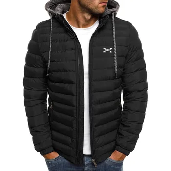 Зимняя куртка с капюшоном, мужской теплый пуховик, уличная мода, повседневная брендовая верхняя мужская парка, пальто 16